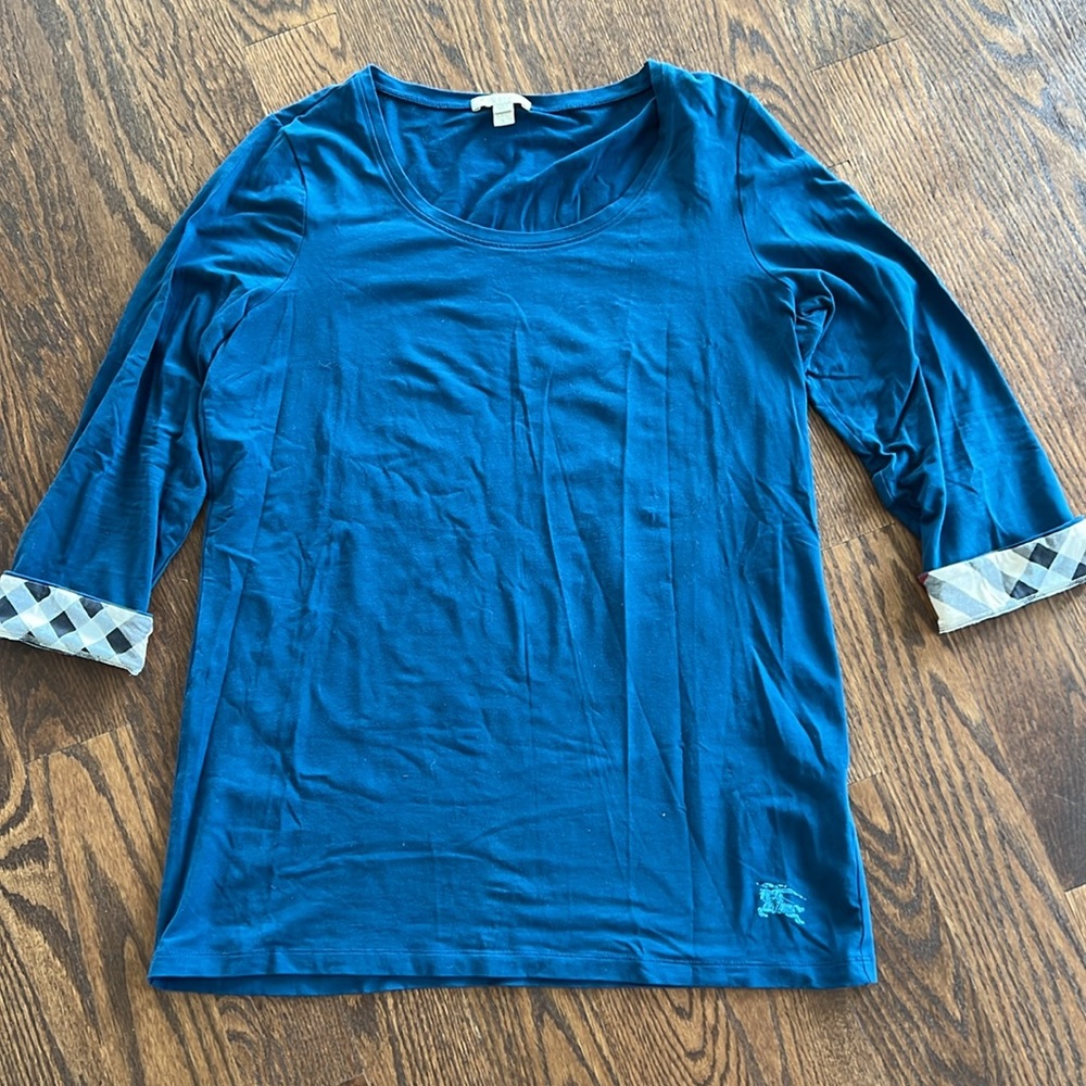Burberry Women's Teal Top size large